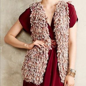 Anthropologie Sherbet Loop Handknit Vest Textured